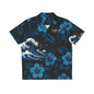 CURENT Men's Hawaiian Shirt - Dark Floral Aloha Button-Up