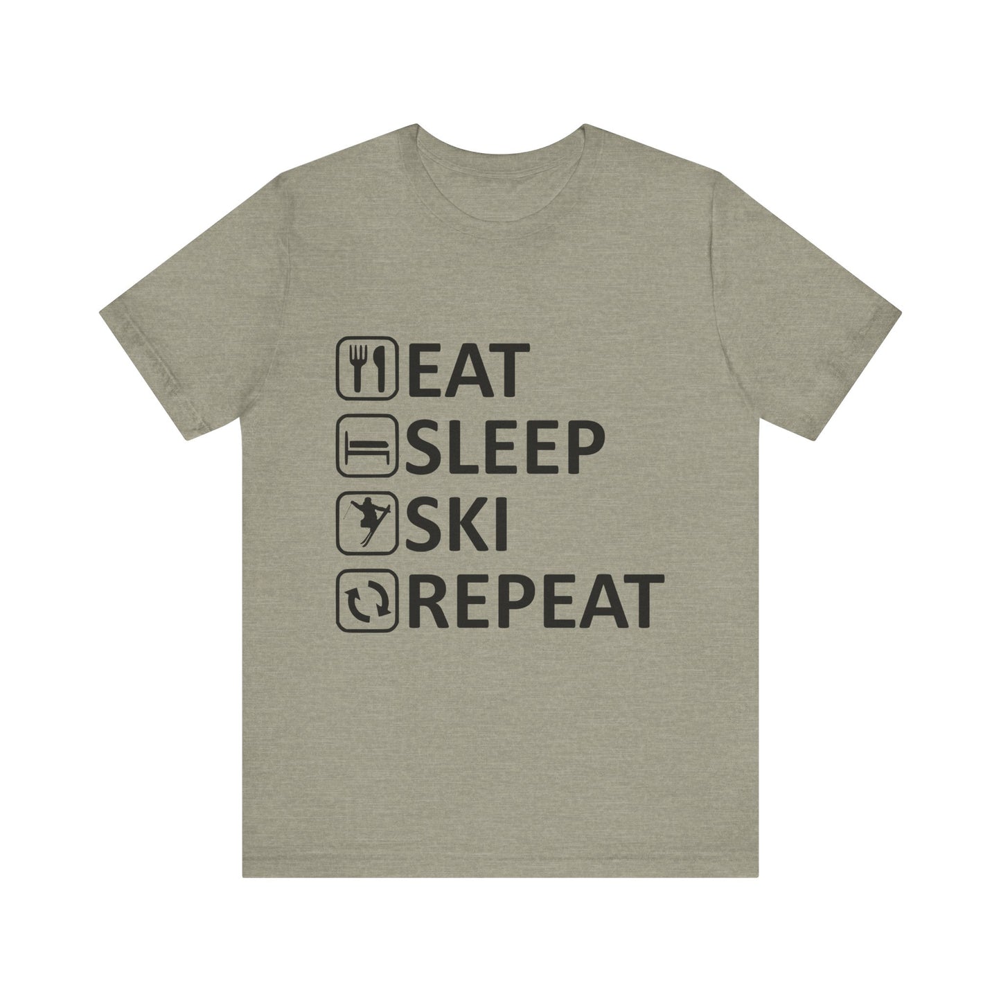 Eat Sleep Ski Repeat - Unisex Jersey Tee