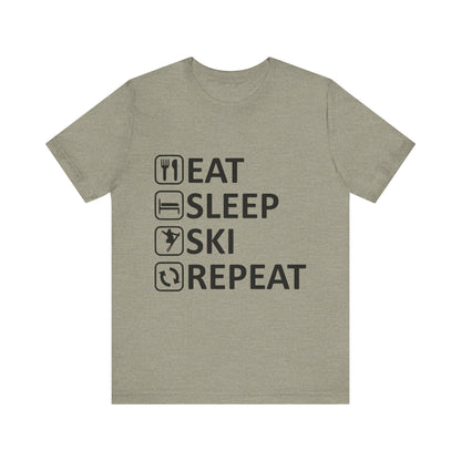 Eat Sleep Ski Repeat - Unisex Jersey Tee