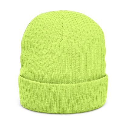 LUNA Ribbed Knit Beanie, Embroidered
