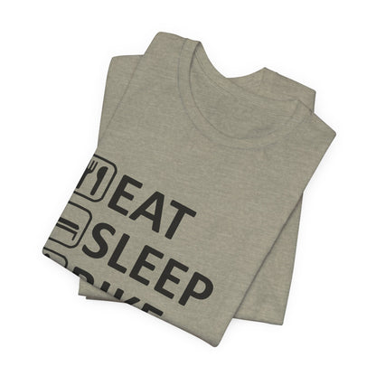 Eat Sleep Bike Repeat - Unisex Jersey Tee, Funny Cycling Shirt, Gift for Cyclists, Casual Wear, Bike Lover's Tee, Sports Enthusiast Top