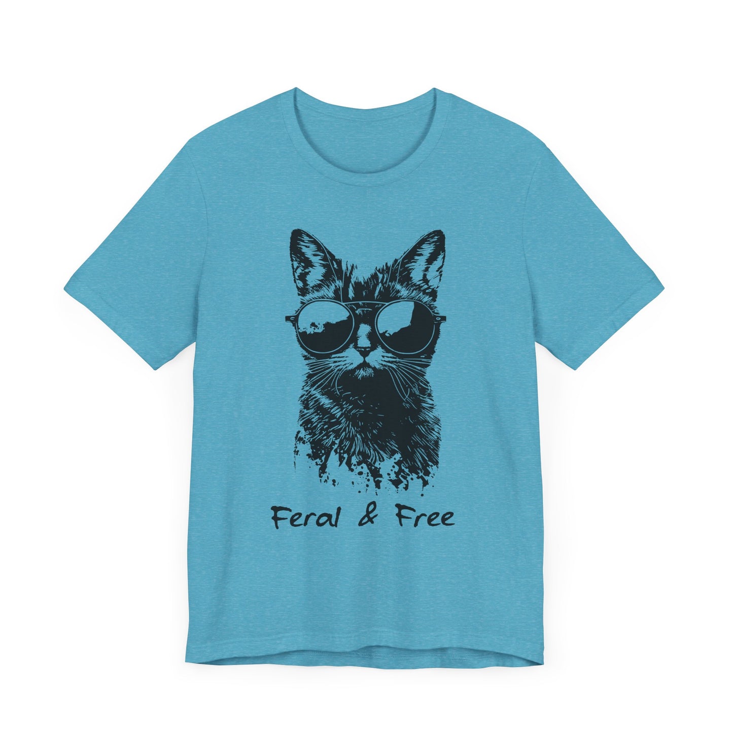 Feral and Free Funny Cat T-shirt Unisex Jersey Short Sleeve Tee