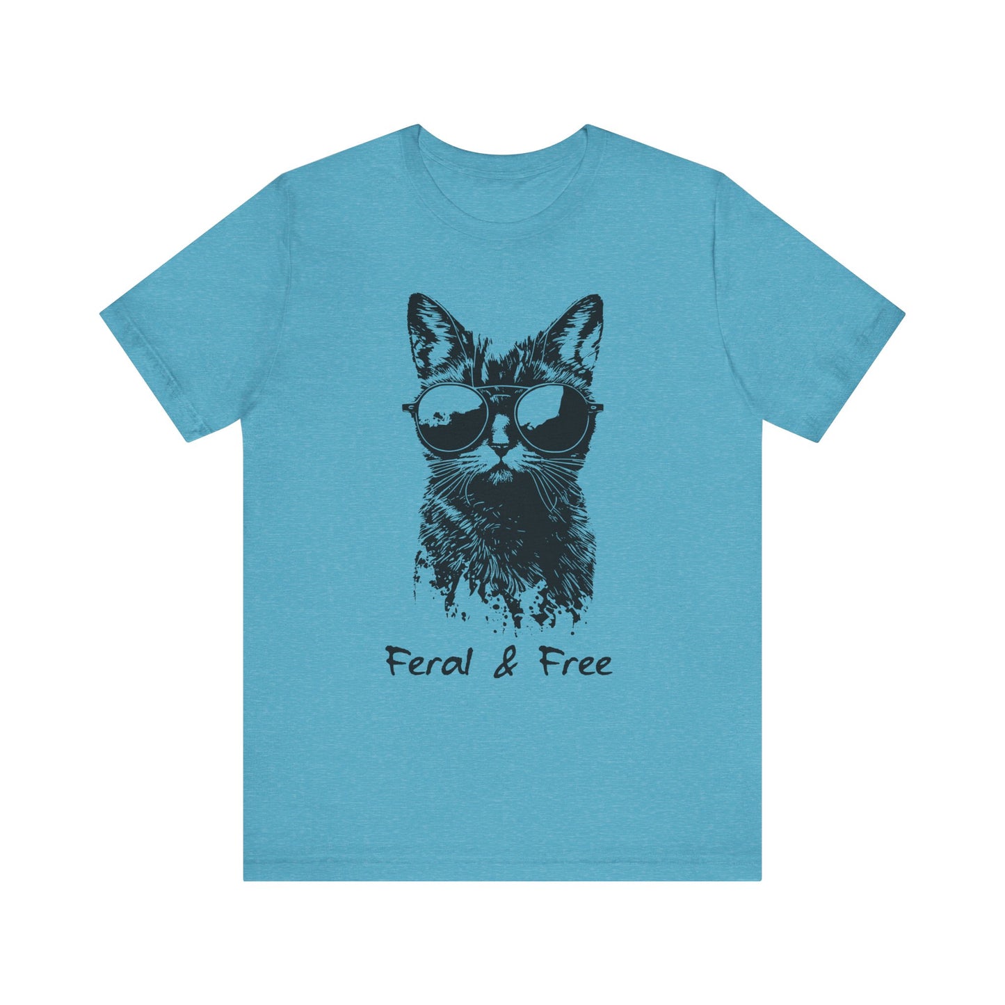 Feral and Free Funny Cat T-shirt Unisex Jersey Short Sleeve Tee