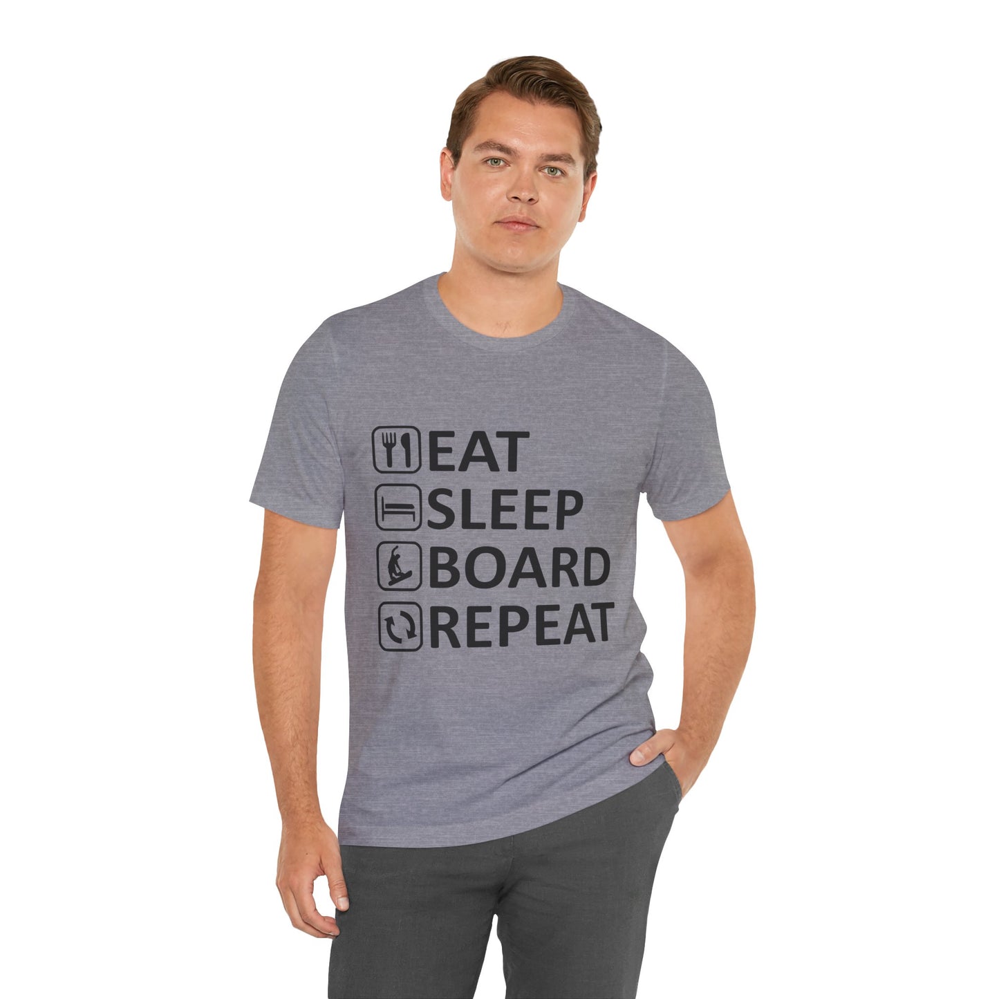 Eat Sleep Board Repeat - Unisex Jersey Tee