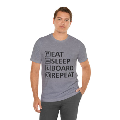 Eat Sleep Board Repeat - Unisex Jersey Tee