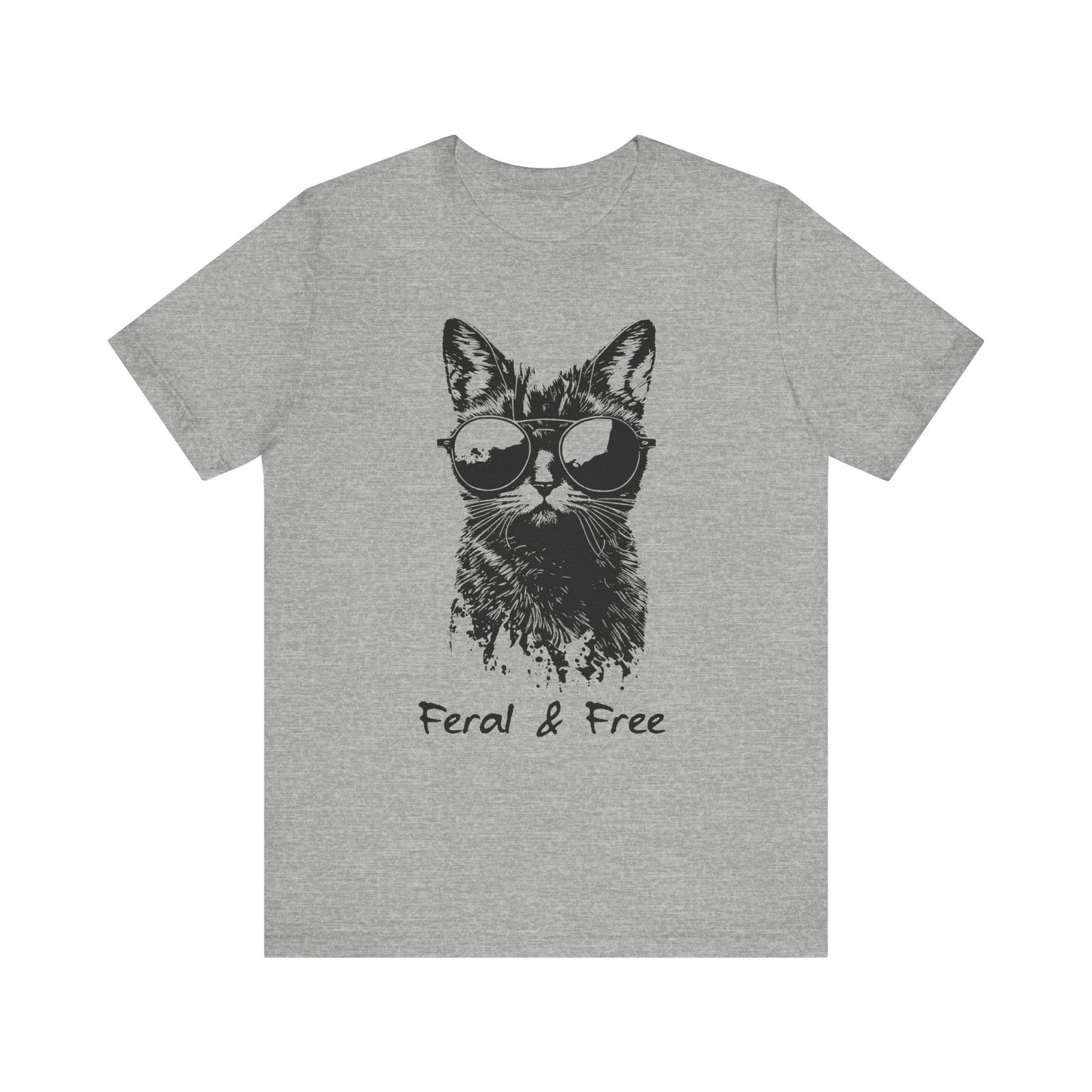Feral and Free Funny Cat T-shirt Unisex Jersey Short Sleeve Tee