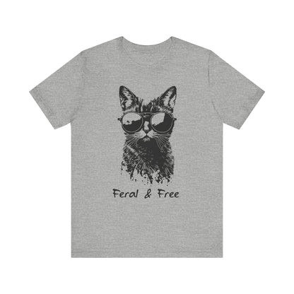 Feral and Free Funny Cat T-shirt Unisex Jersey Short Sleeve Tee