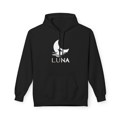 LUNA Moonlit Fleece Hoodie, Cozy Unisex Hoodie, Casual Sweatshirt, Winter Gift, Celestial Clothing, Night Sky Apparel