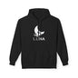 LUNA Moonlit Fleece Hoodie, Cozy Unisex Hoodie, Casual Sweatshirt, Winter Gift, Celestial Clothing, Night Sky Apparel