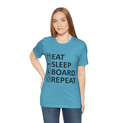 Eat Sleep Board Repeat - Unisex Jersey Tee