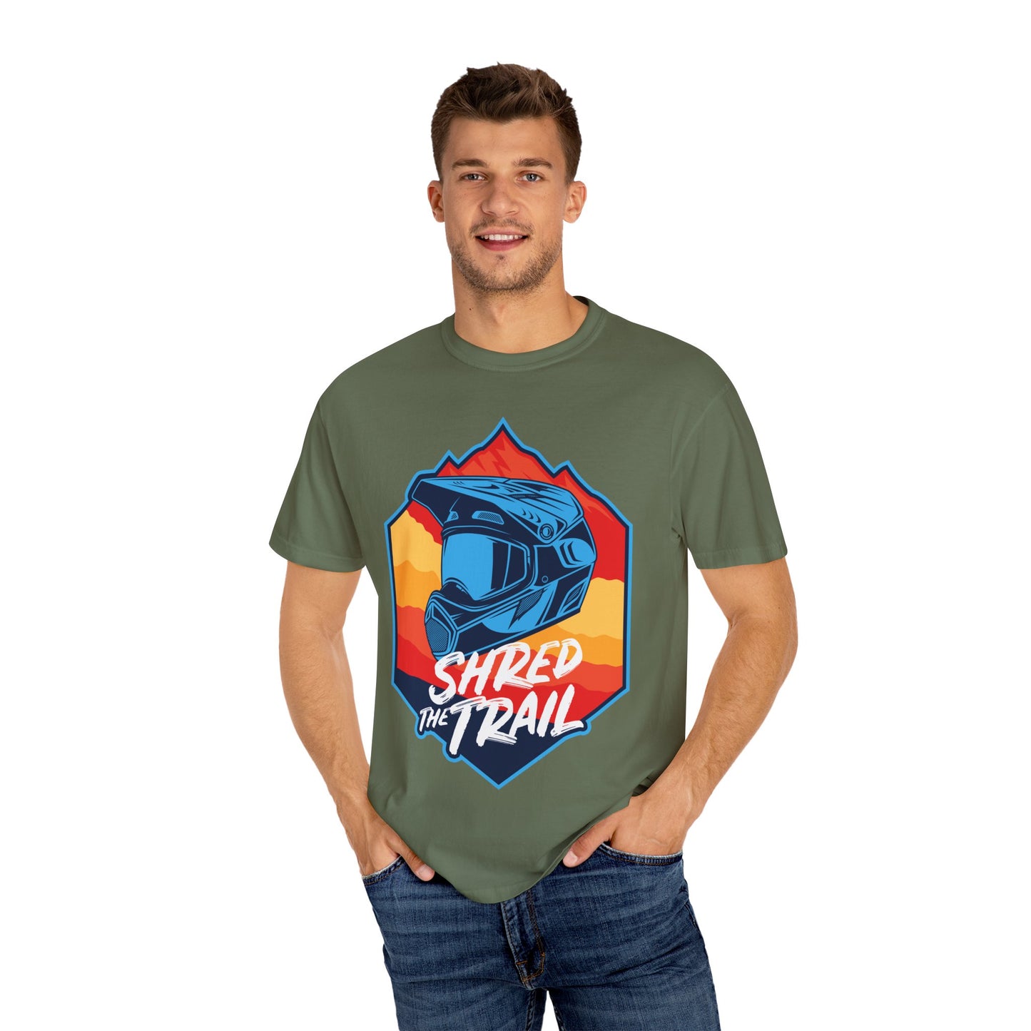 Shred The Trail Adventure T-Shirt - Unisex Garment-Dyed Tee for Outdoor Enthusiasts