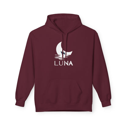 LUNA Moonlit Fleece Hoodie, Cozy Unisex Hoodie, Casual Sweatshirt, Winter Gift, Celestial Clothing, Night Sky Apparel