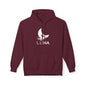 LUNA Moonlit Fleece Hoodie, Cozy Unisex Hoodie, Casual Sweatshirt, Winter Gift, Celestial Clothing, Night Sky Apparel