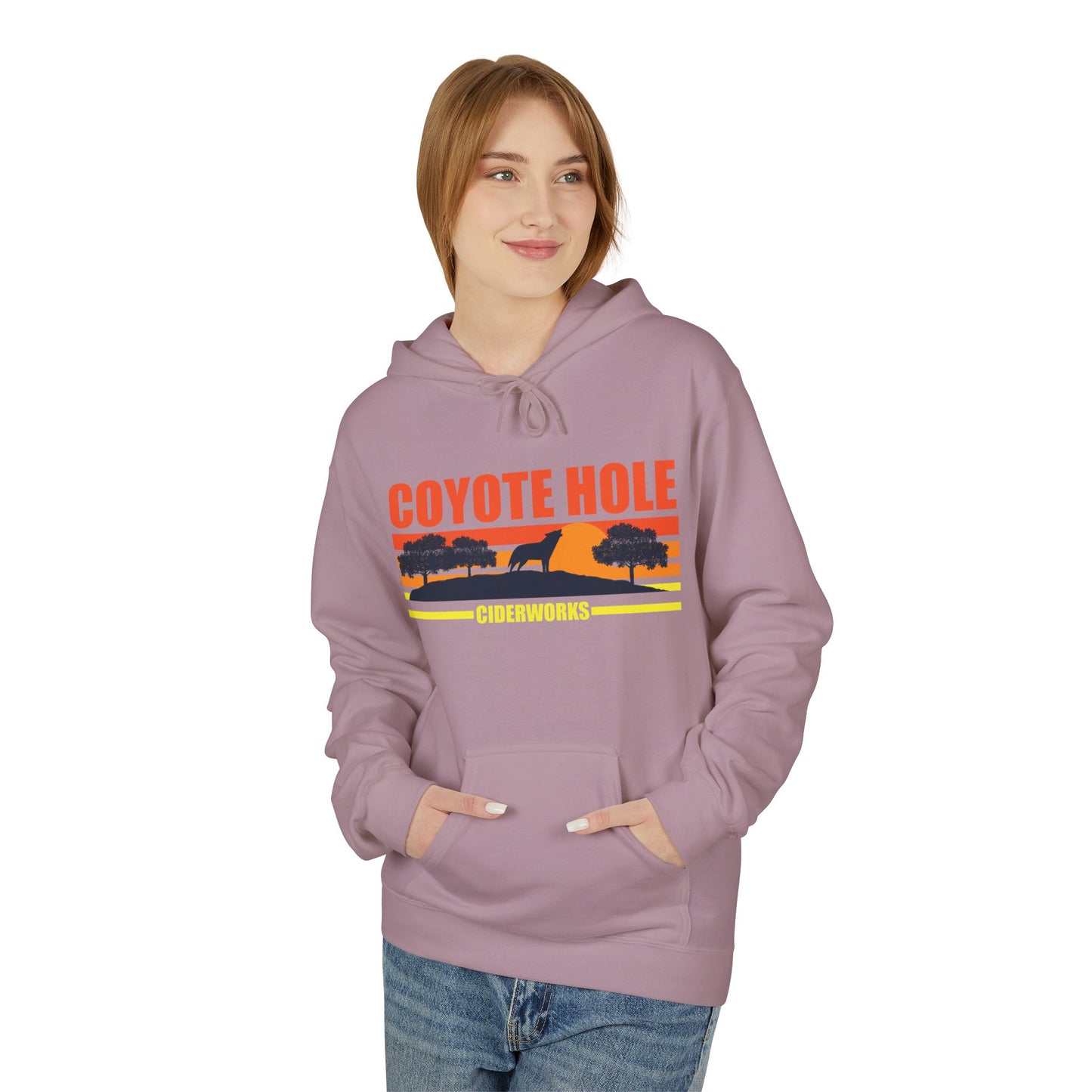 Coyote Hole Hoodie - Cozy Unisex Fleece Sweater for Fall, Gift for Nature Lovers, Outdoor Adventure Apparel, Perfect for Bonfires