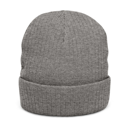 LUNA Ribbed Knit Beanie, Embroidered