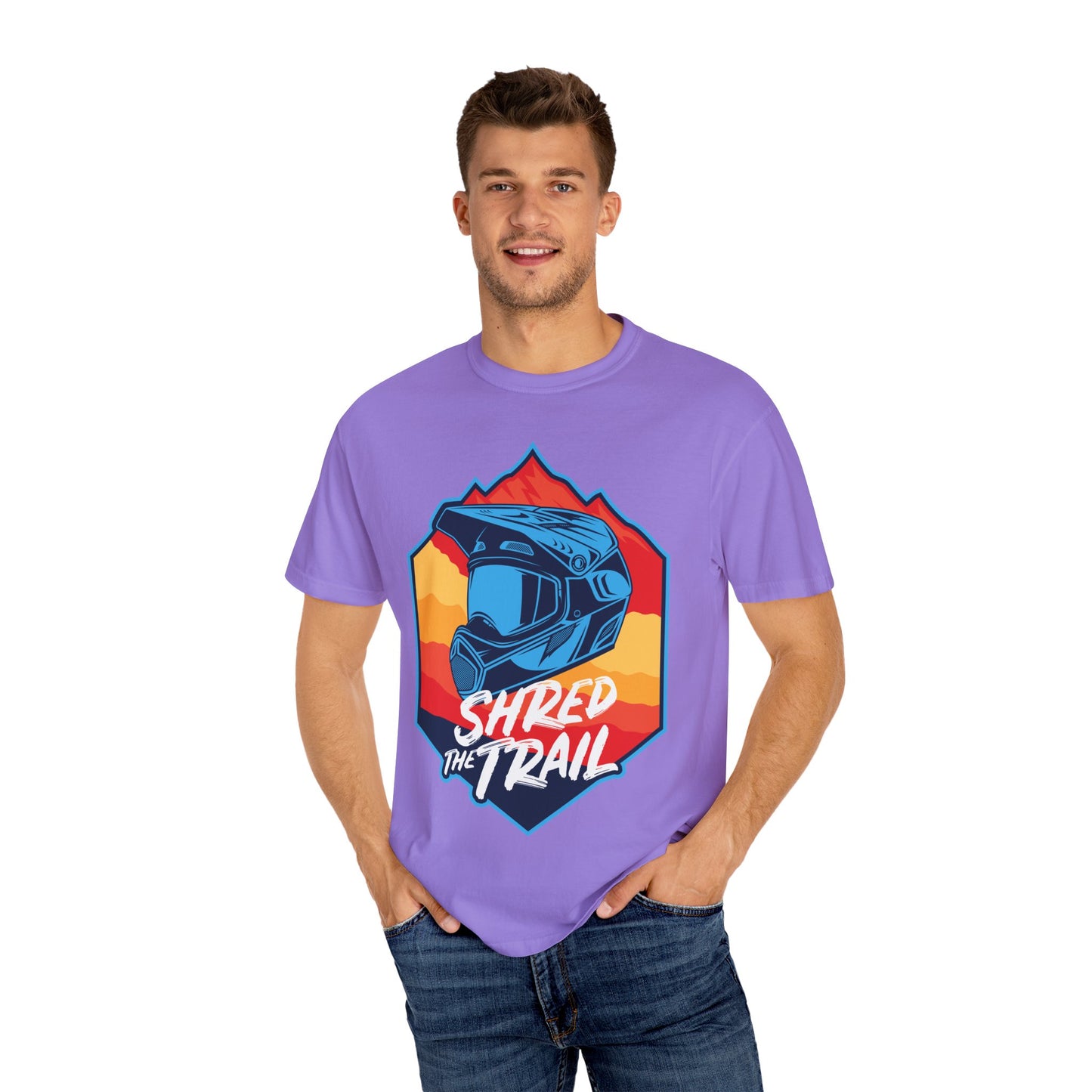 Shred The Trail Adventure T-Shirt - Unisex Garment-Dyed Tee for Outdoor Enthusiasts