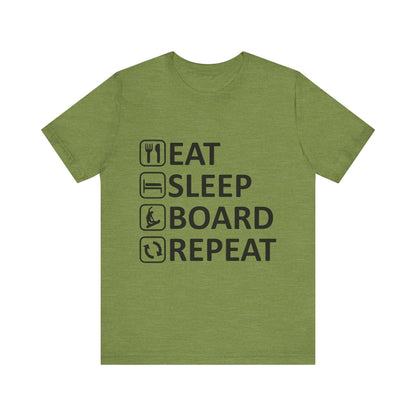 Eat Sleep Board Repeat - Unisex Jersey Tee