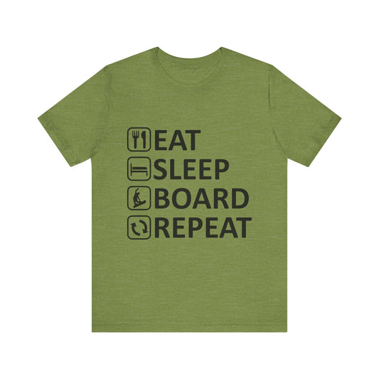 Eat Sleep Board Repeat - Unisex Jersey Tee